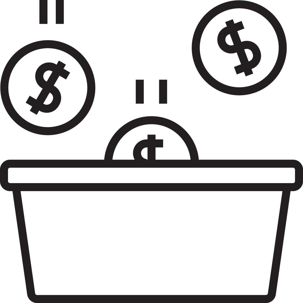 Crowd Funding Fintech startup icon with black outline style vector