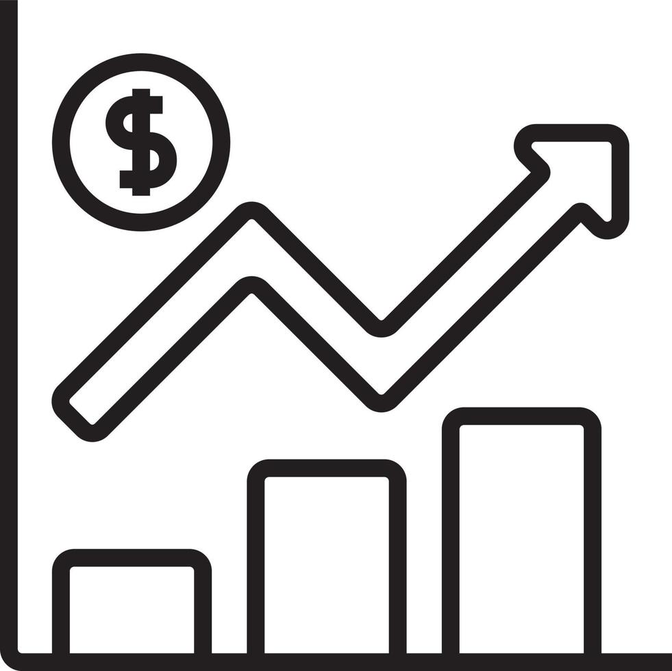 Graph Fintech graph startup icon with black outline style vector