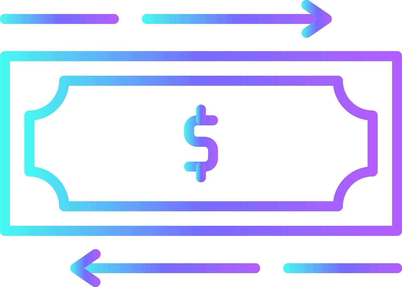 MONEY FLOW Fintech startup icons with blue gradient outline style vector
