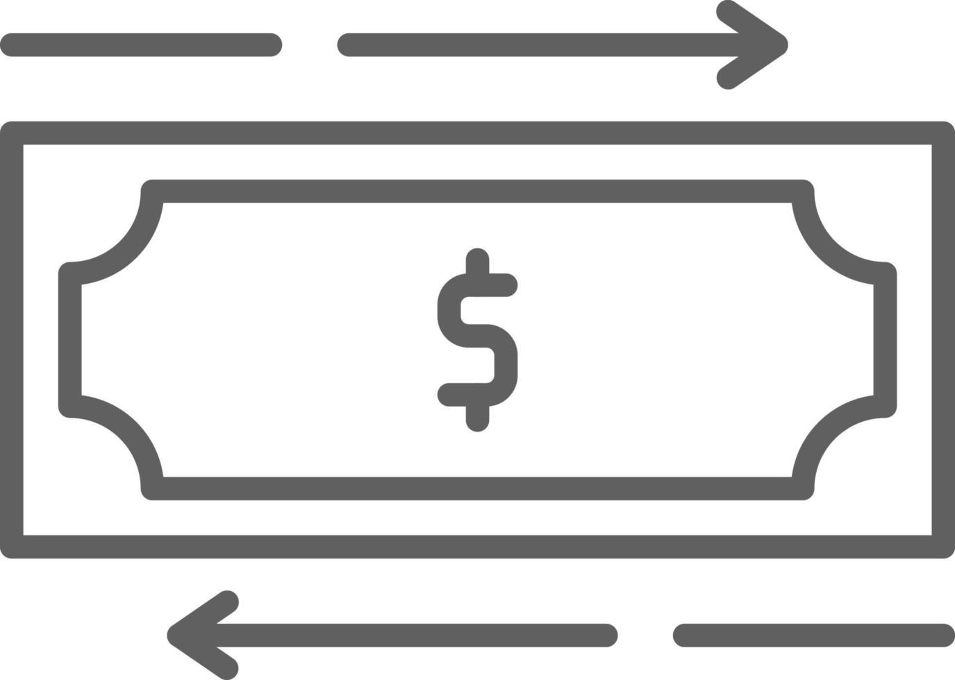 icono de inicio fintech de flujo de dinero con estilo de contorno negro vector