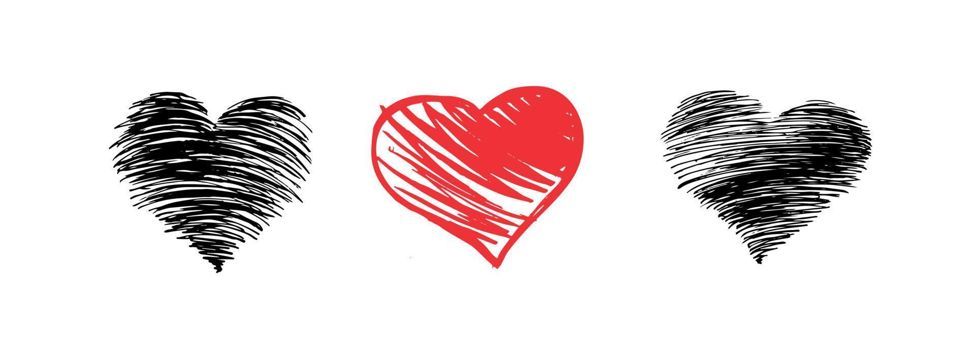 Heart grunge. Valentines Day. Hand drawn illustration. vector