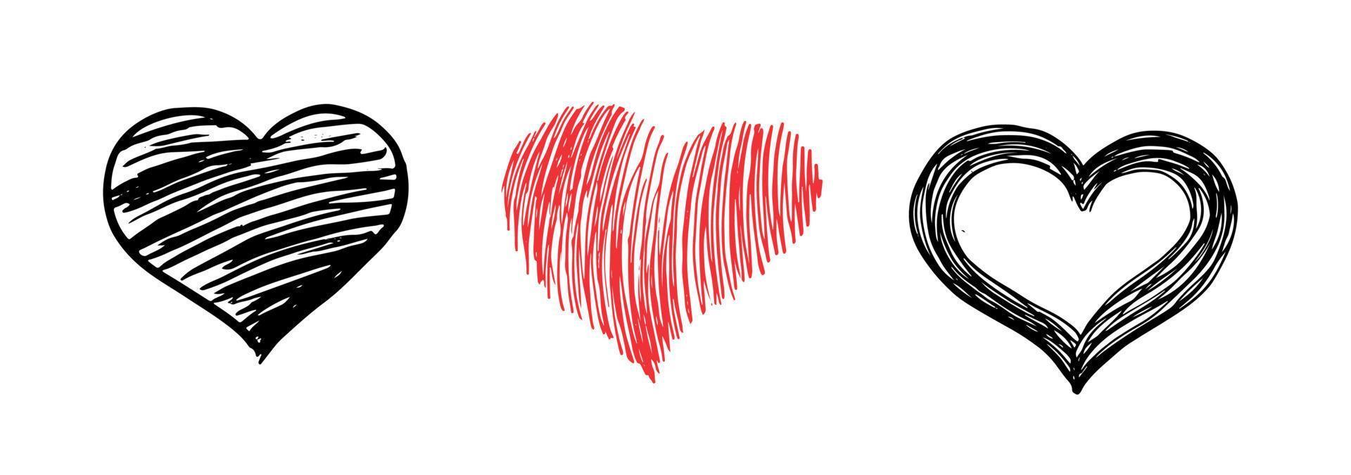 gruñido del corazón. día de San Valentín. ilustración dibujada a mano. vector