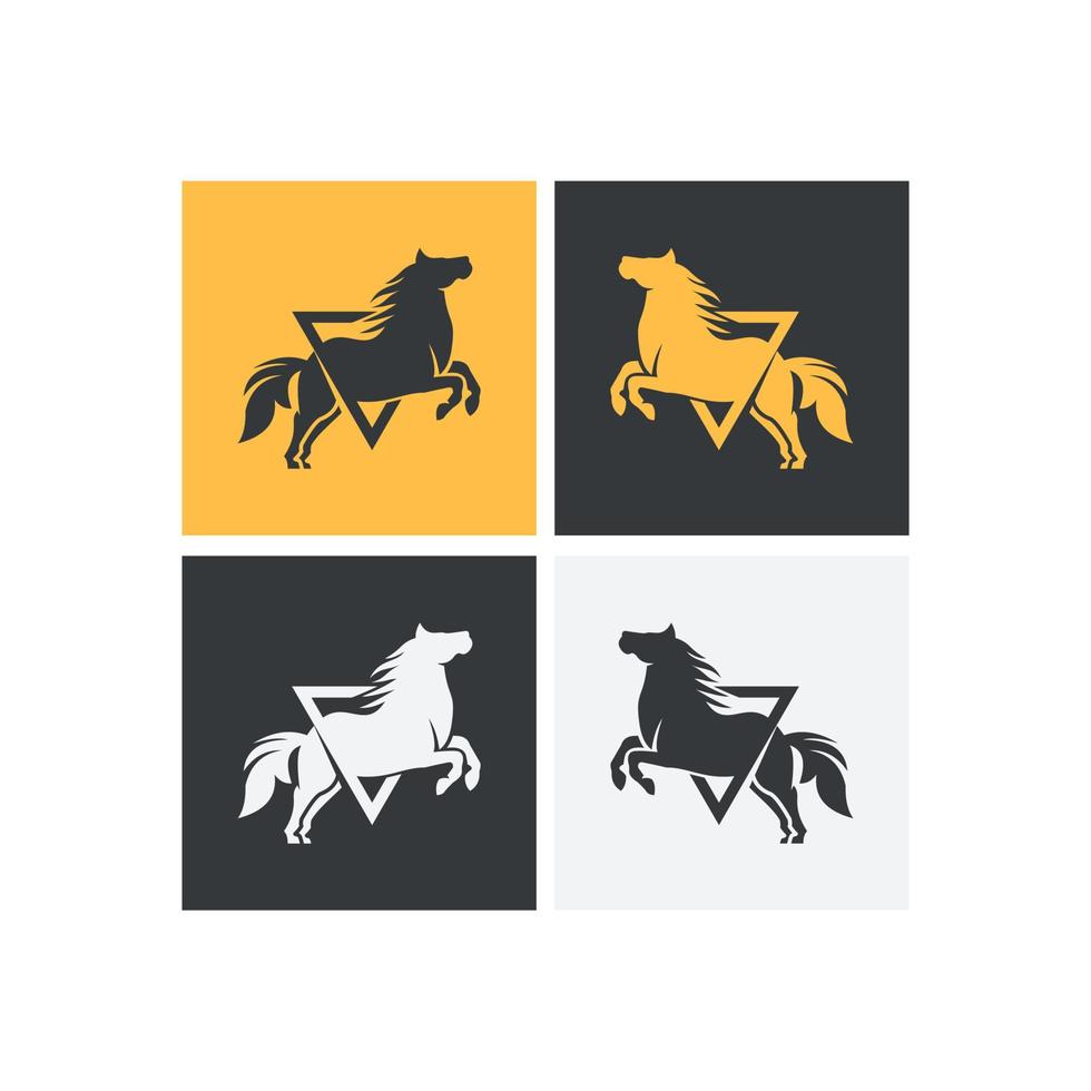 diseño de ilustración de vector de plantilla de conjunto de logotipo de caballo