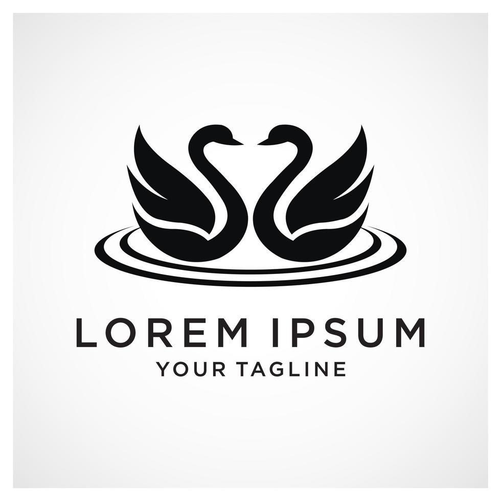 swan logo  swan silhouette and vector symbol