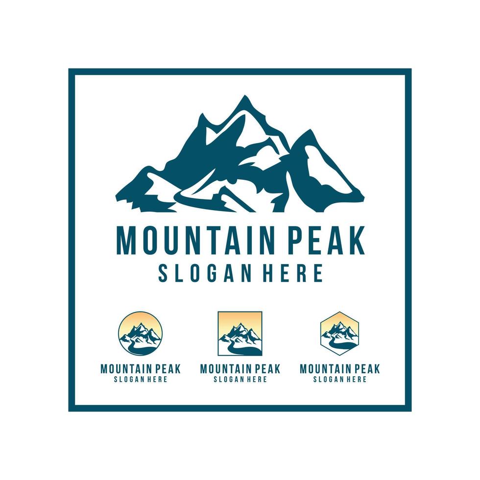 Mountains with river logo vector template