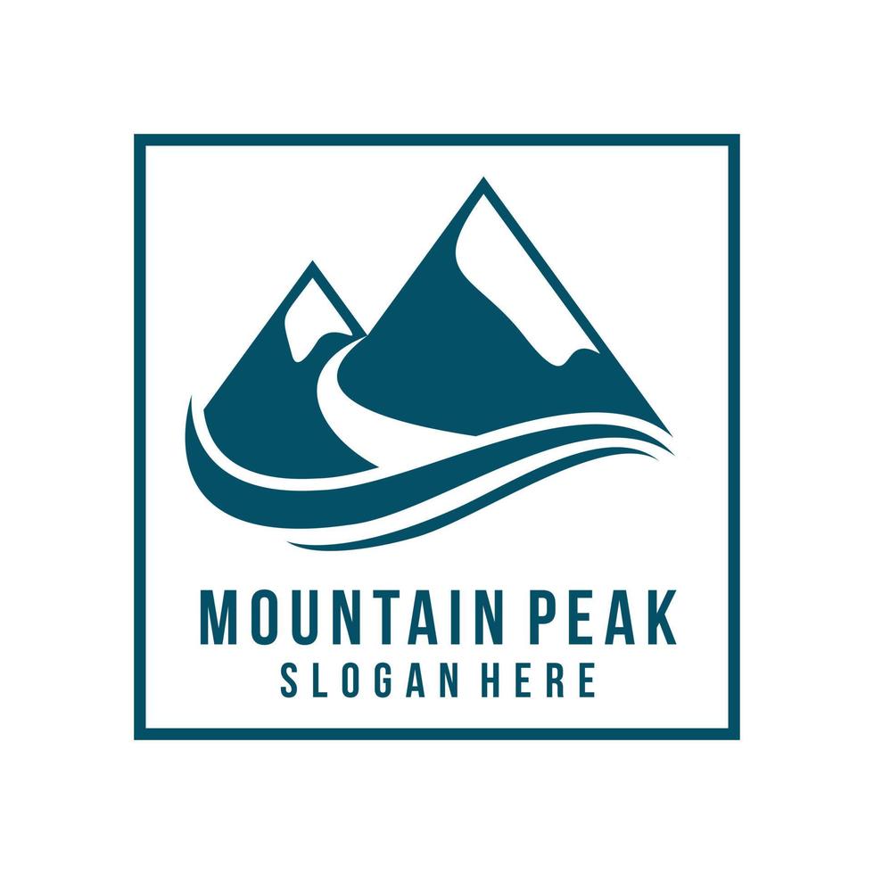 Mountains with river logo vector template