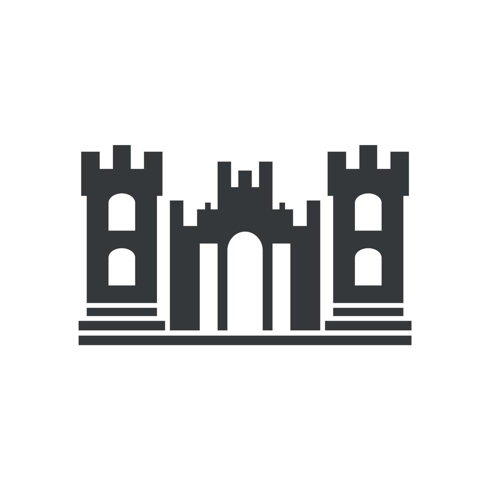 diseño de símbolo de logotipo editable de castillo de arena de ilustración simple vector