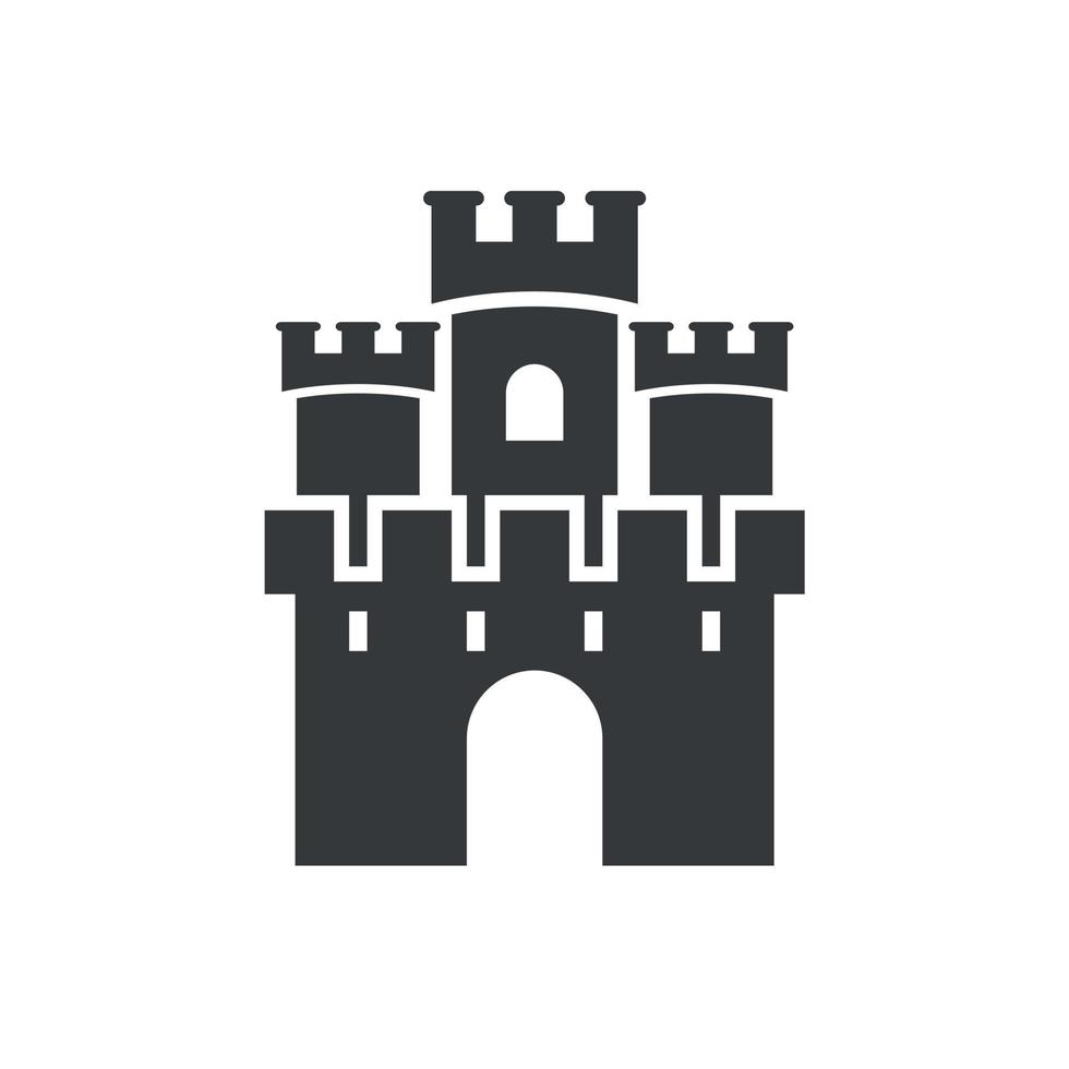 diseño de símbolo de logotipo editable de castillo de arena de ilustración simple vector