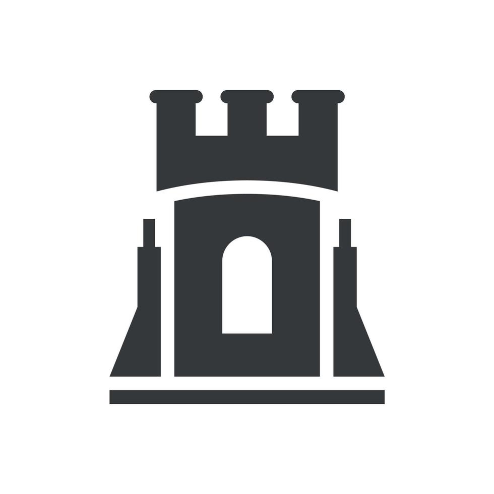 diseño de símbolo de logotipo editable de castillo de arena de ilustración simple vector