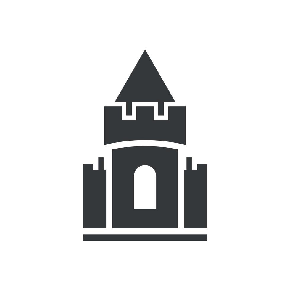 diseño de símbolo de logotipo editable de castillo de arena de ilustración simple vector