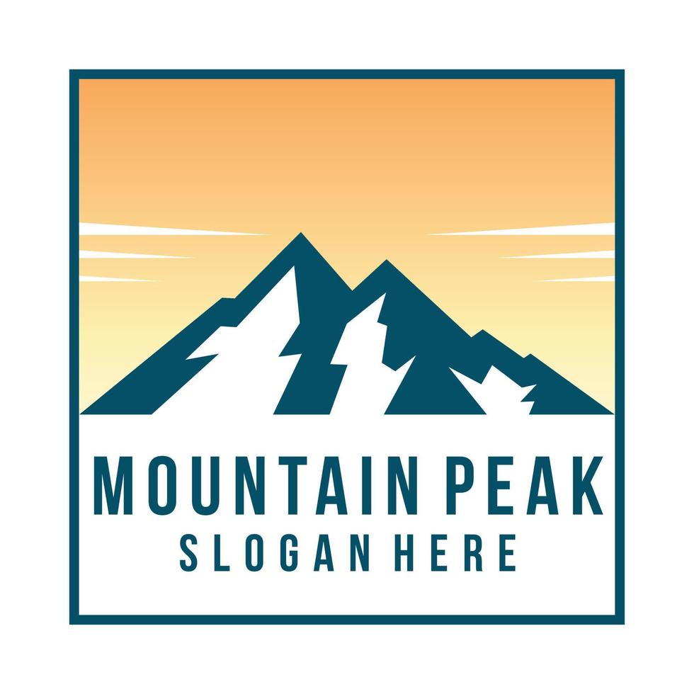 Mountains with river logo vector template