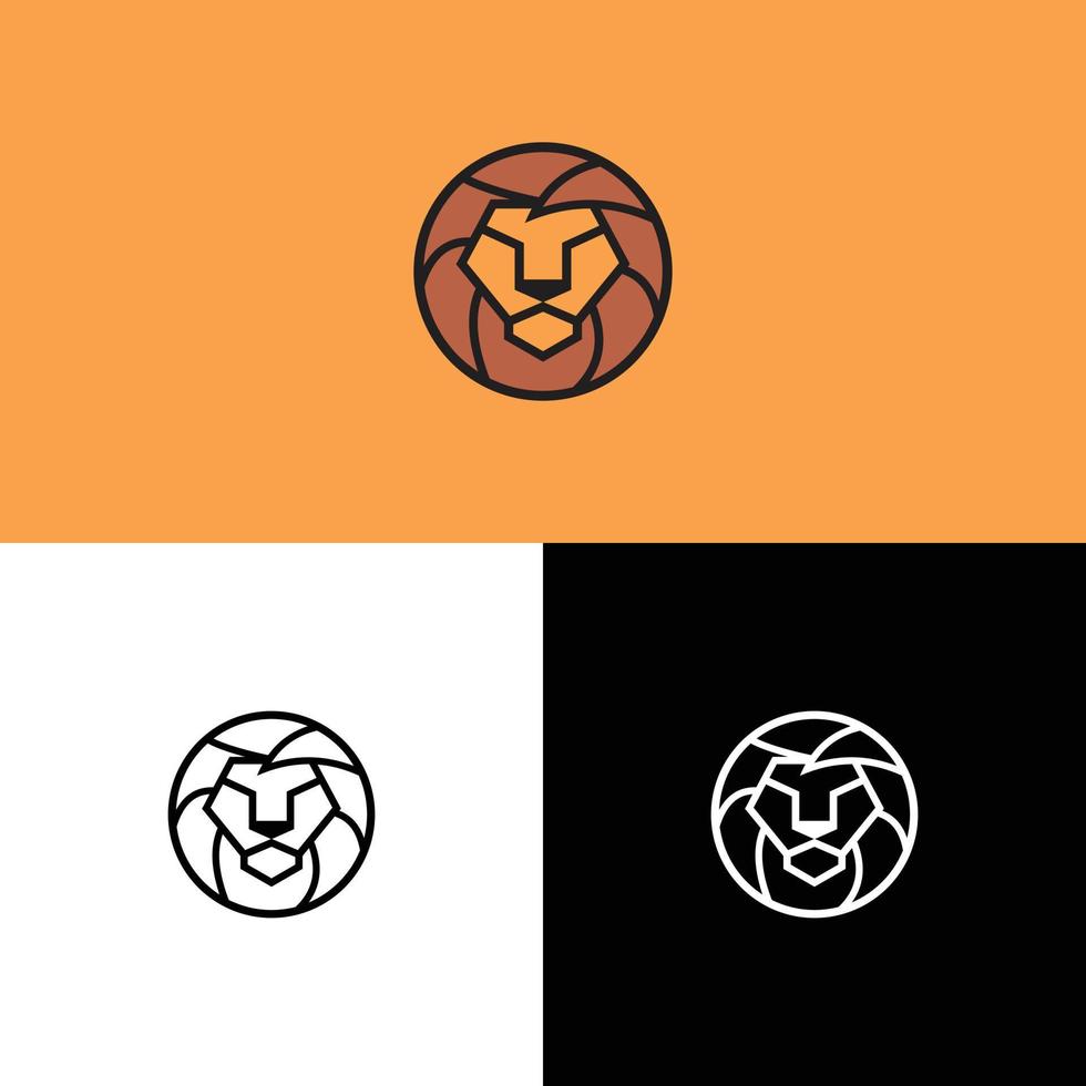 lion head vector logo design