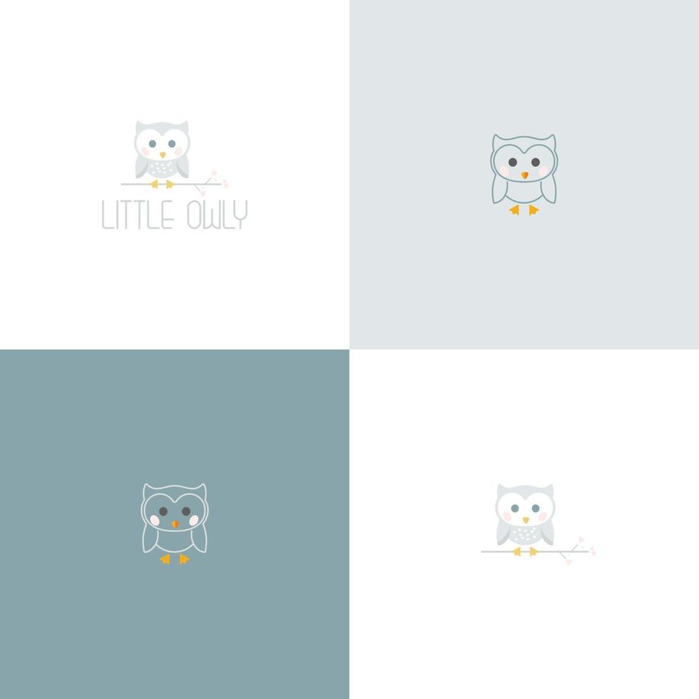 Cute owl cartoon owls vector set for baby showers, birthdays and invitation designs