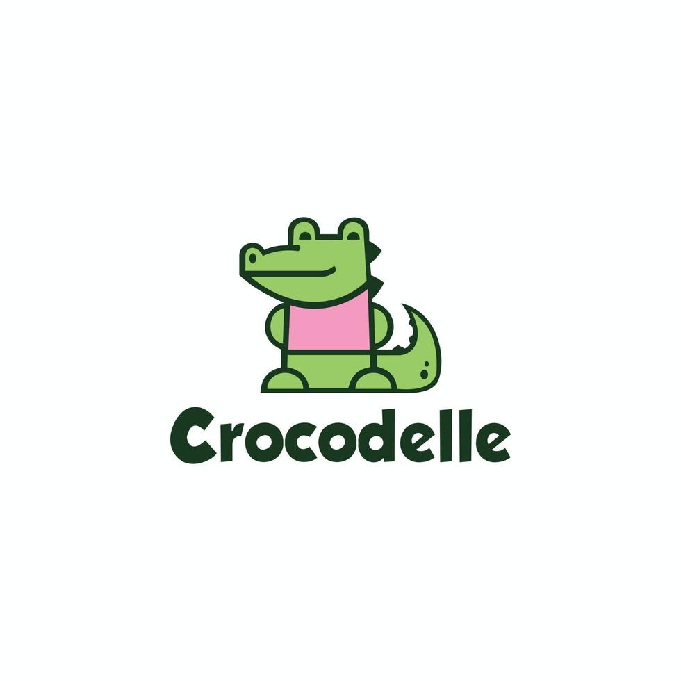 ilustración vectorial de la insignia de mascota del logotipo del personaje de cocodrilo para póster, pancarta, plantilla de diseño de logotipo vector