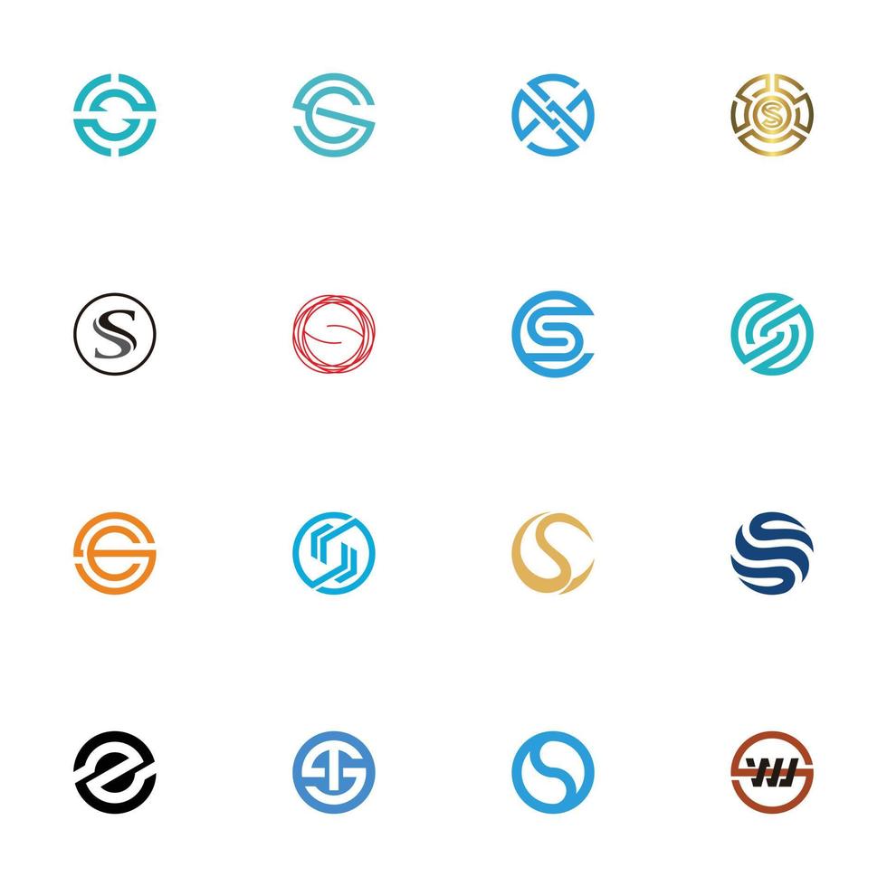 Set of modern letter s logo icon collection for modern company. Logo can be used for icon, brand, identity, bundle, alphabet, typeface, logotype, creative, and business company vector