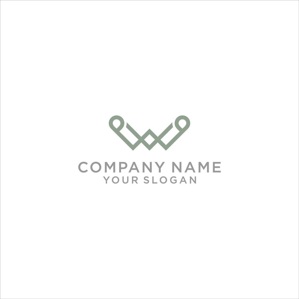 Letters W and S look simple, clean, abstract and professional. vector