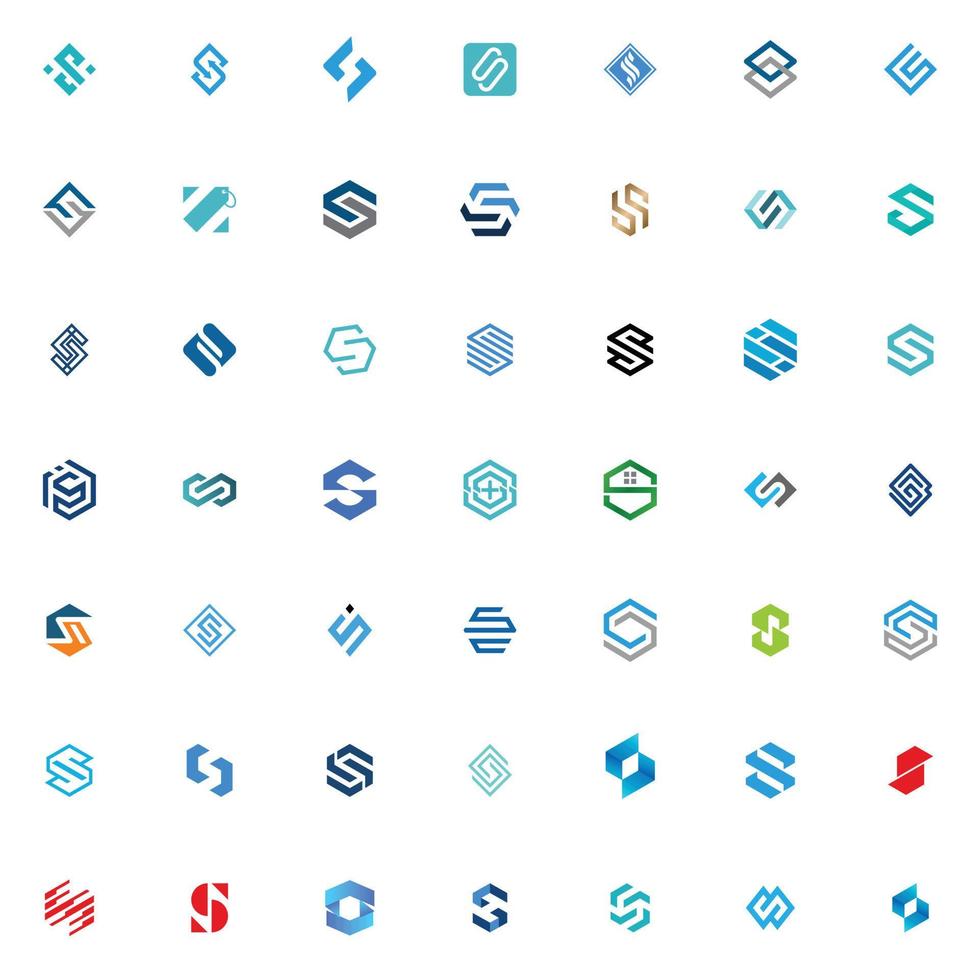 Collection of letter s logo design bundle inspiration vector