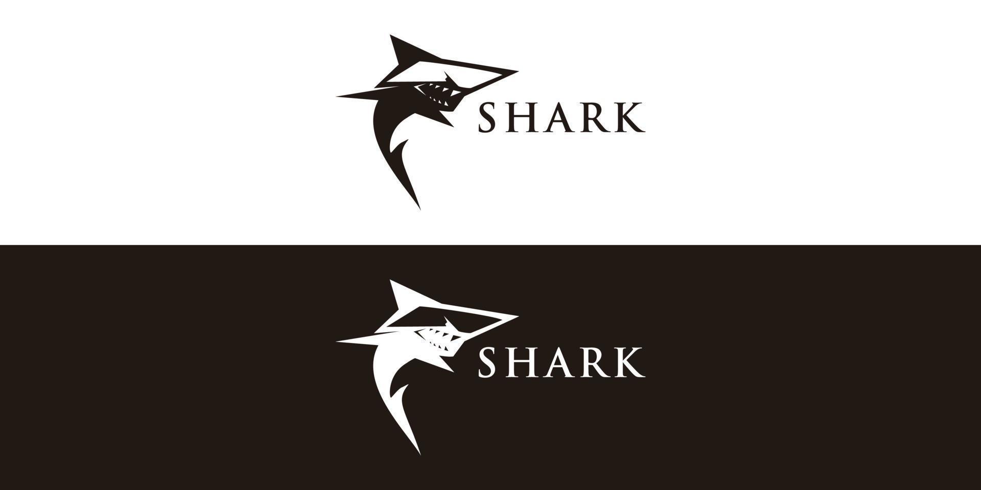 Simple Blackand white Shark Logoty. vector