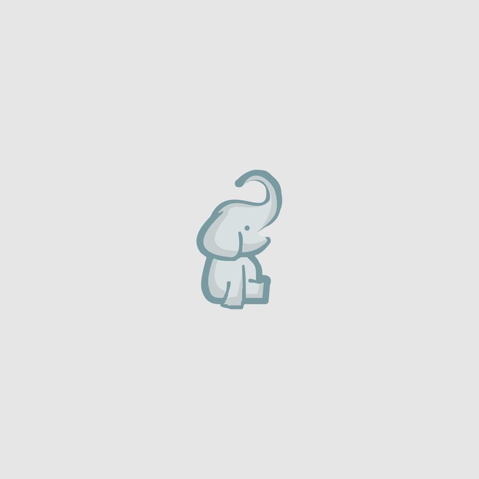 Cute vector illustration with elephant baby