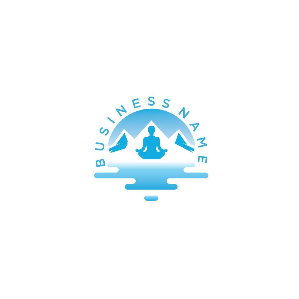 yoga illustration with a silhouette of woman in iceberg. vector