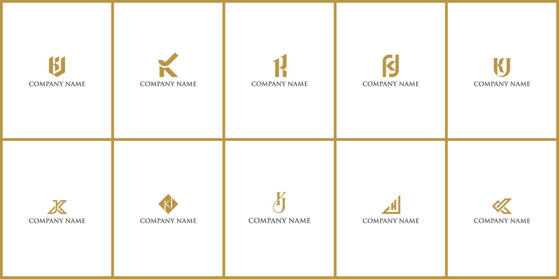 Letter kj linked lowercase logo design template elementsSuitable for business consulting group vector