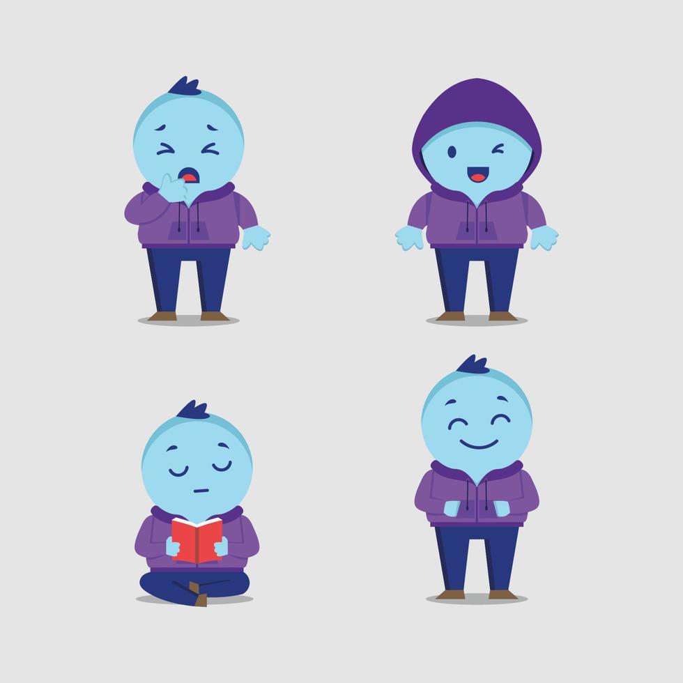 set characters for childrens healthtech company vector