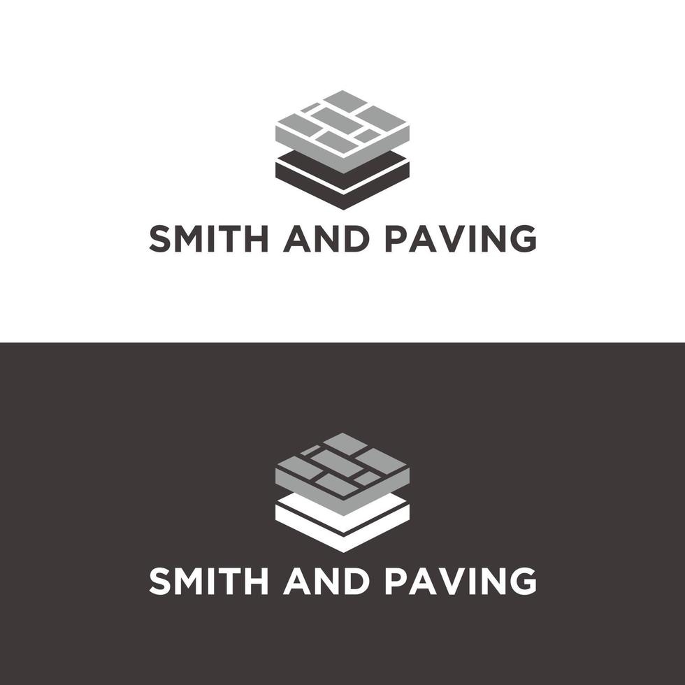 Construction smith and paving on white background Design element Template for logo signage vector