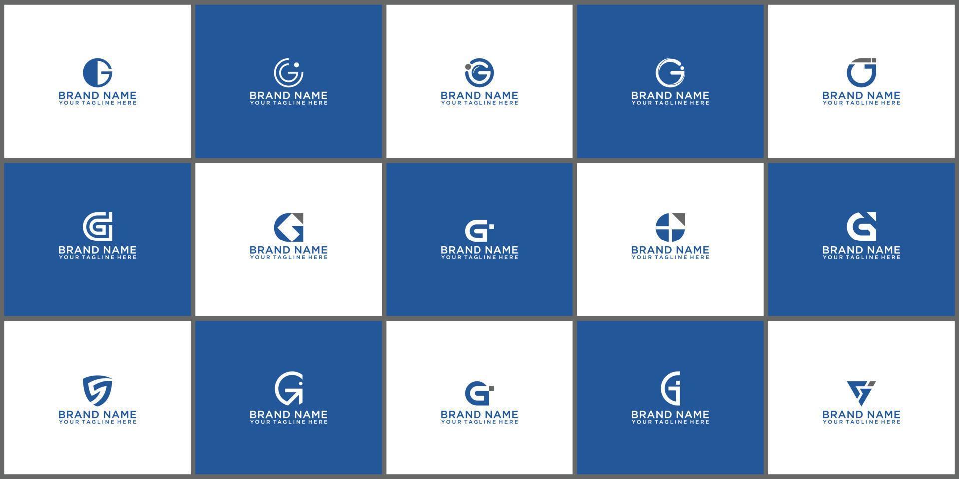 Initial Letter G and J Linked Logo. Flat Vector Logo Design Template Element. Vector Formats