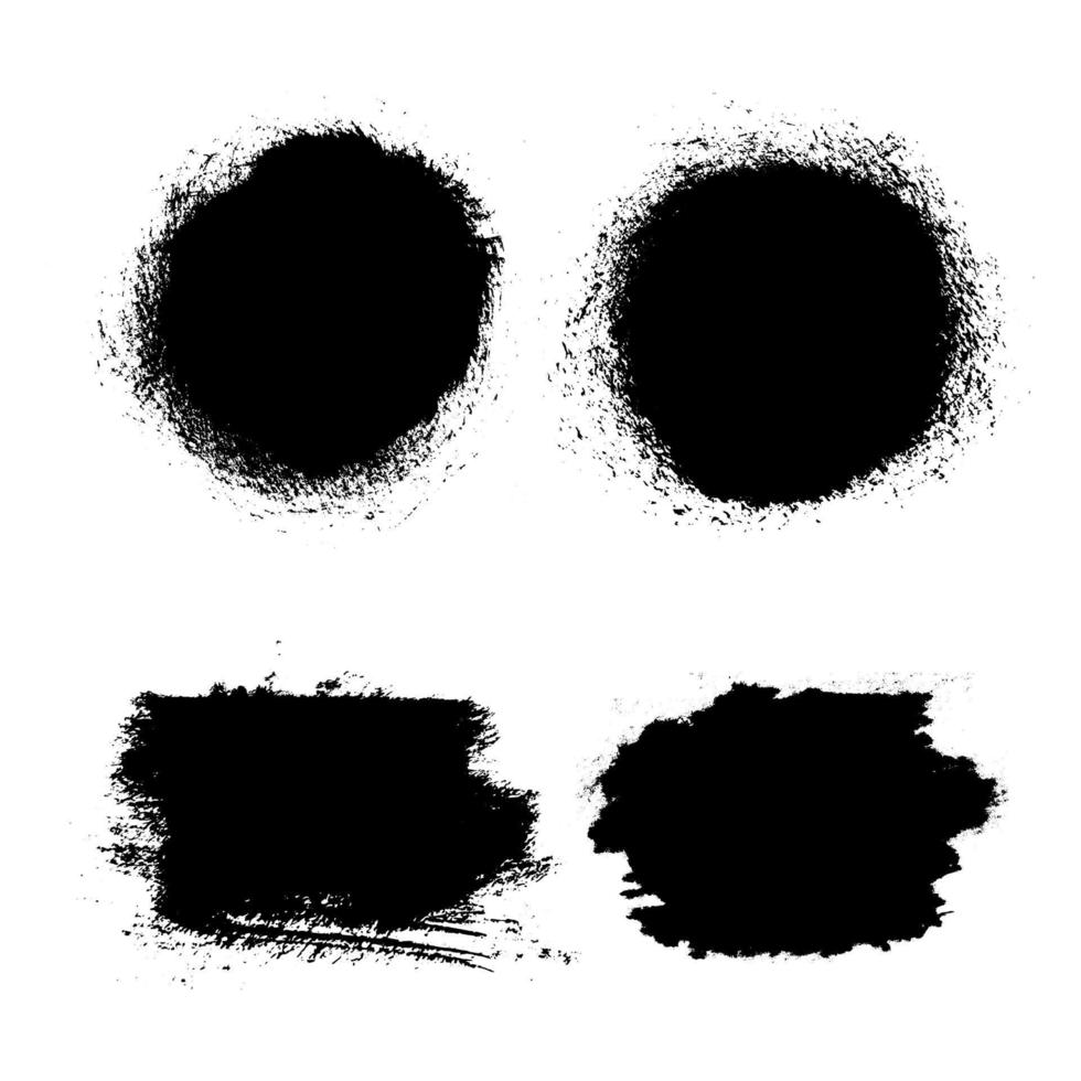 Vector set grunge brush stroke and circle shape for background.