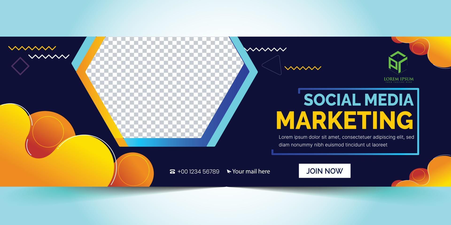 digital banner design, social media cover banner template vector