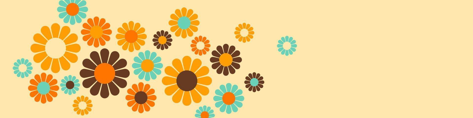 Abstract Vintage Retro Flower Pattern Banner vector