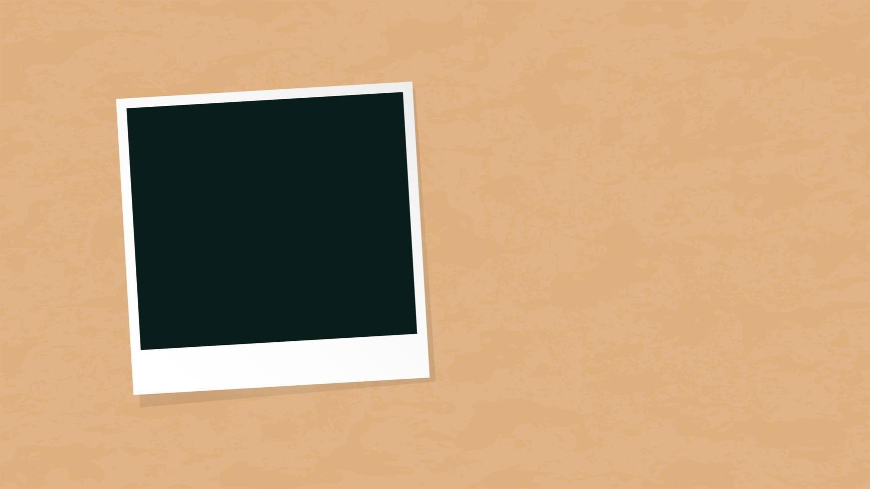 Blank Instant Picture Frame on Wall Template vector