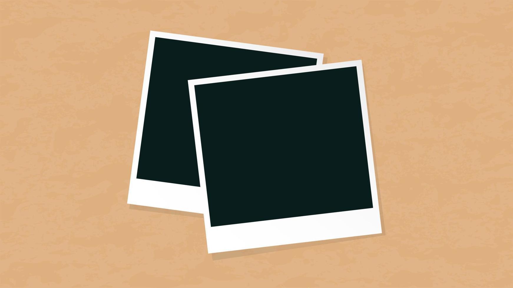 Blank Instant Picture Frames on Wall Template vector