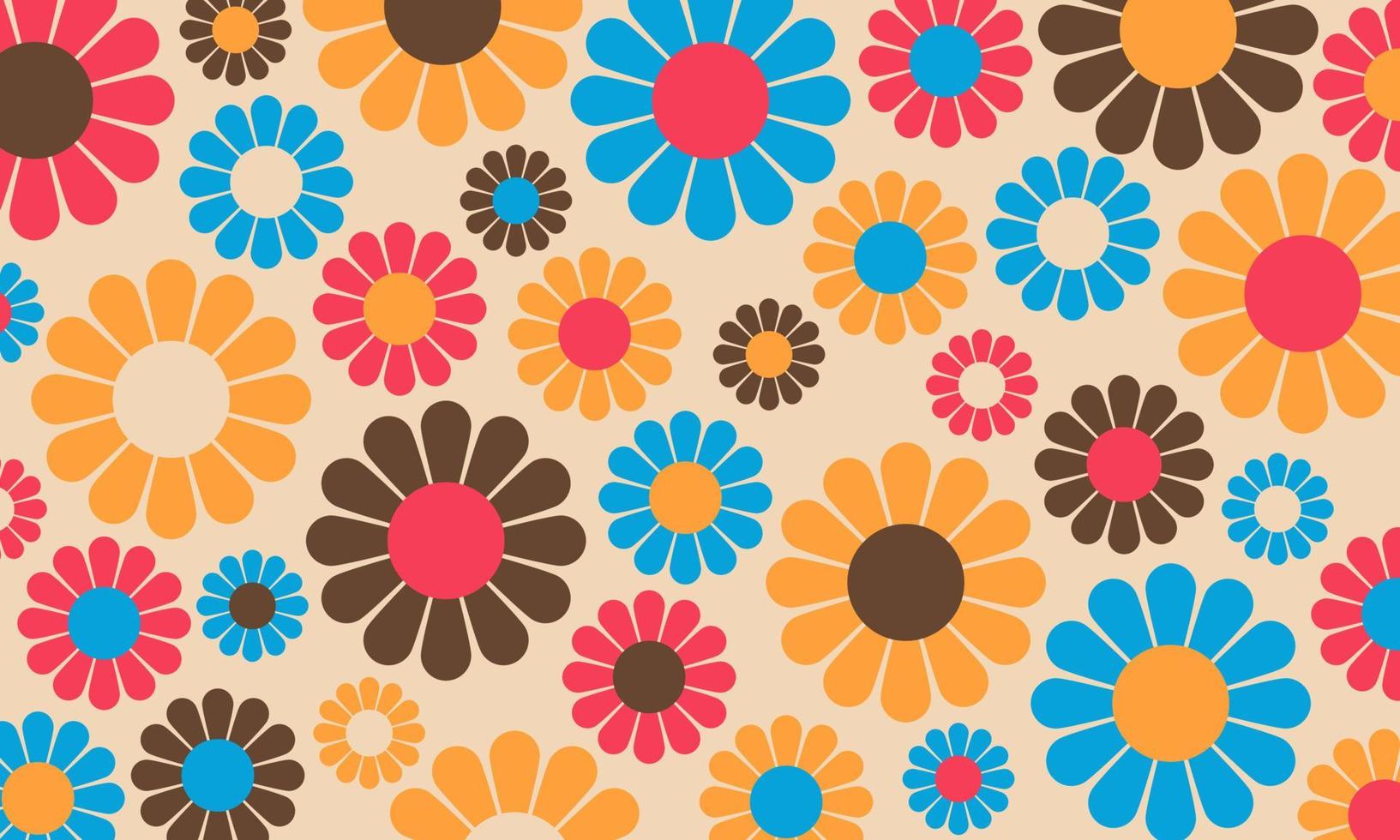 abstracto vintage retro flor patrón primavera verano papel pintado vector