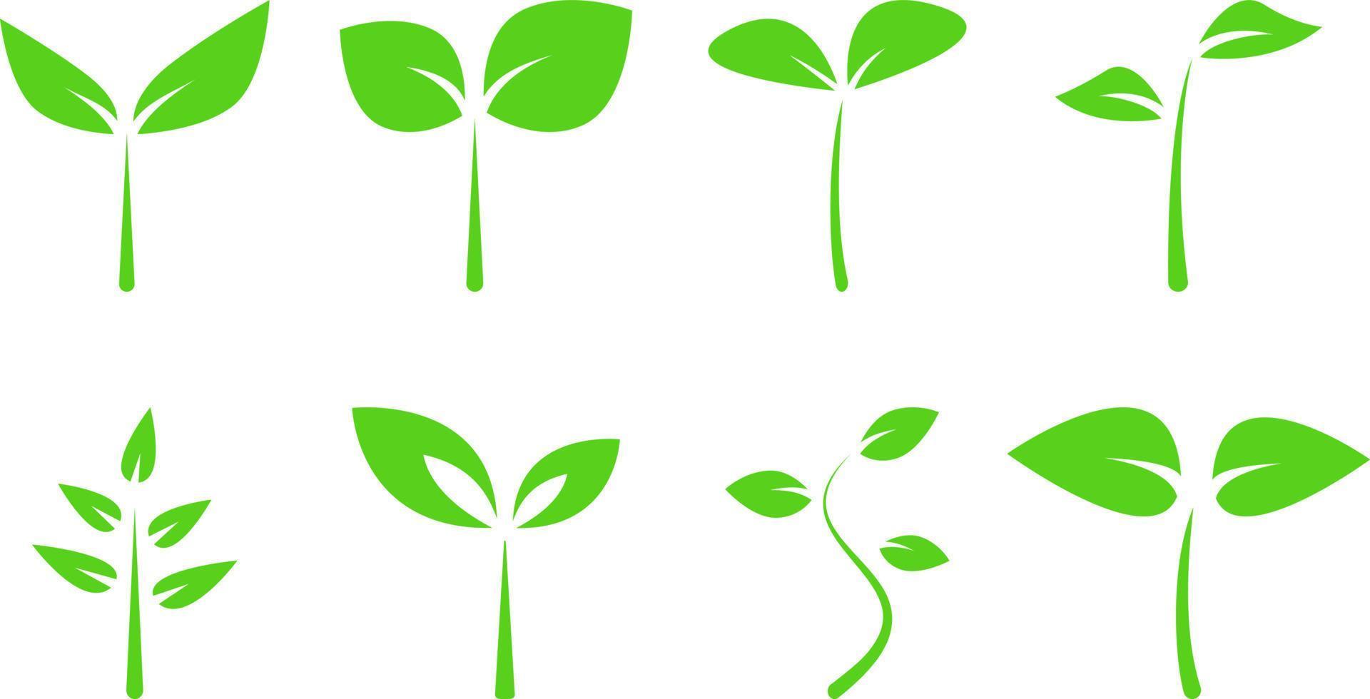 Sprout Seedling Sapling Vector Icon Set