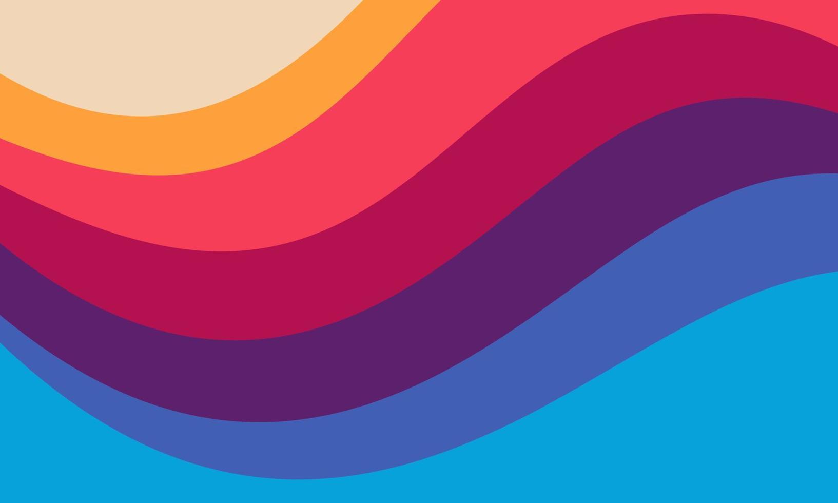 Retro Color Wave Curves Rainbow Wallpaper vector