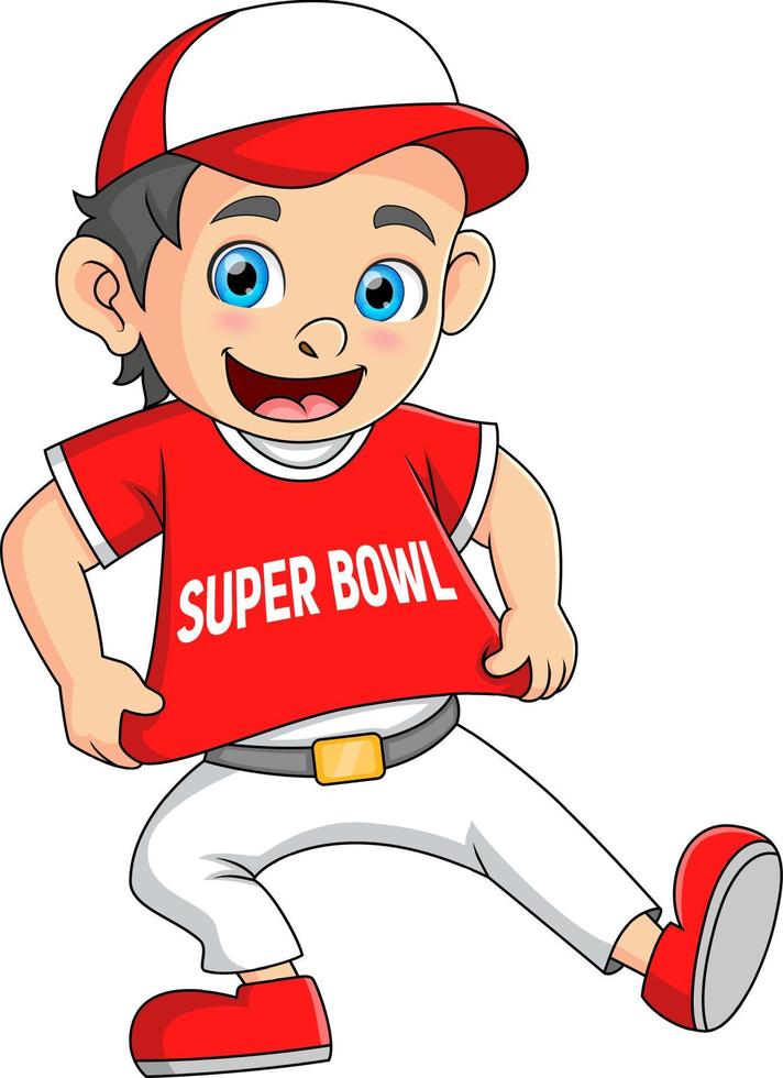 Super bowl players with a unique style are happy and enthusiastic vector