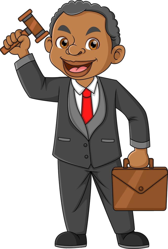 A African man working as a judge or professional lawyer vector