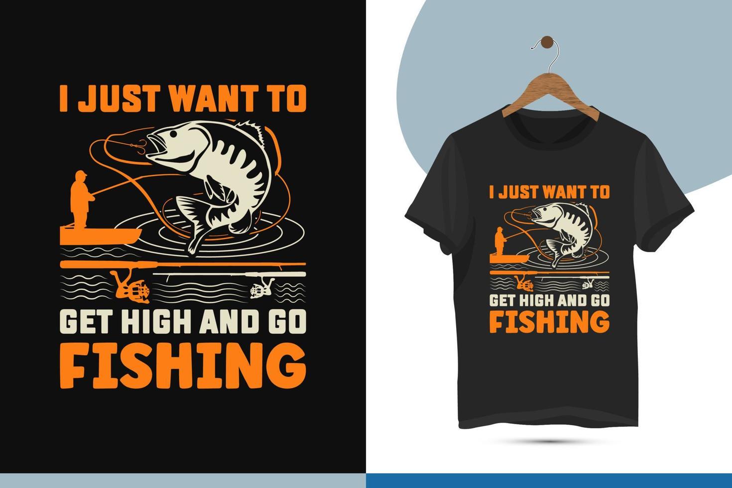 Fishing  Typography T-shirt Design Vector Template. A beautiful and eye-catching Fishing illustration art good for Clothes, Greeting Cards, Posters, and Mug designs.
