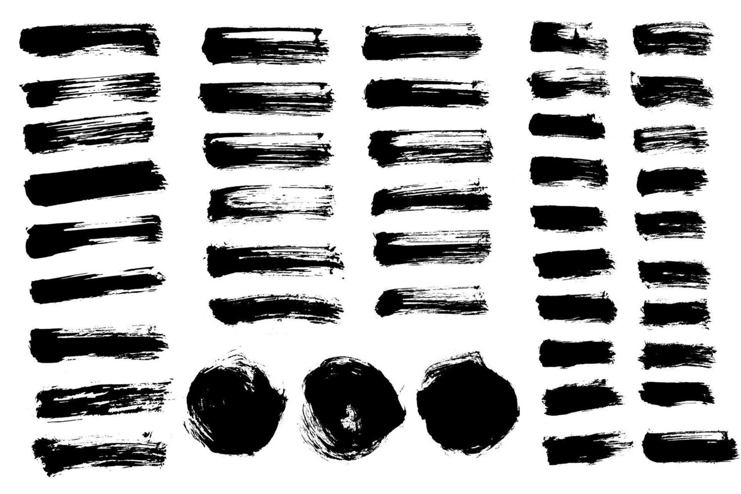 Vector collection grunge brush stroke. Black paint brush.