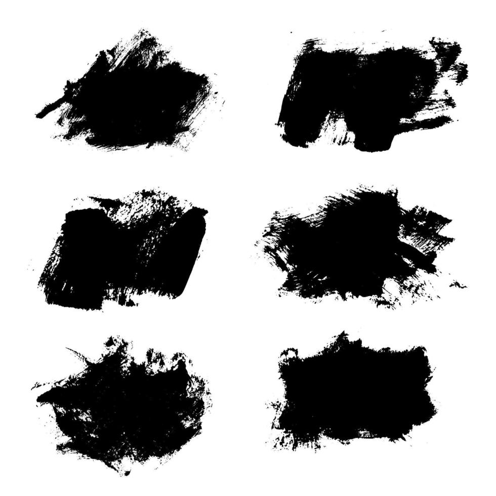 pincel de pintura negra dibujado a mano vectorial para cuadros de texto, banner, burbuja y marco. vector
