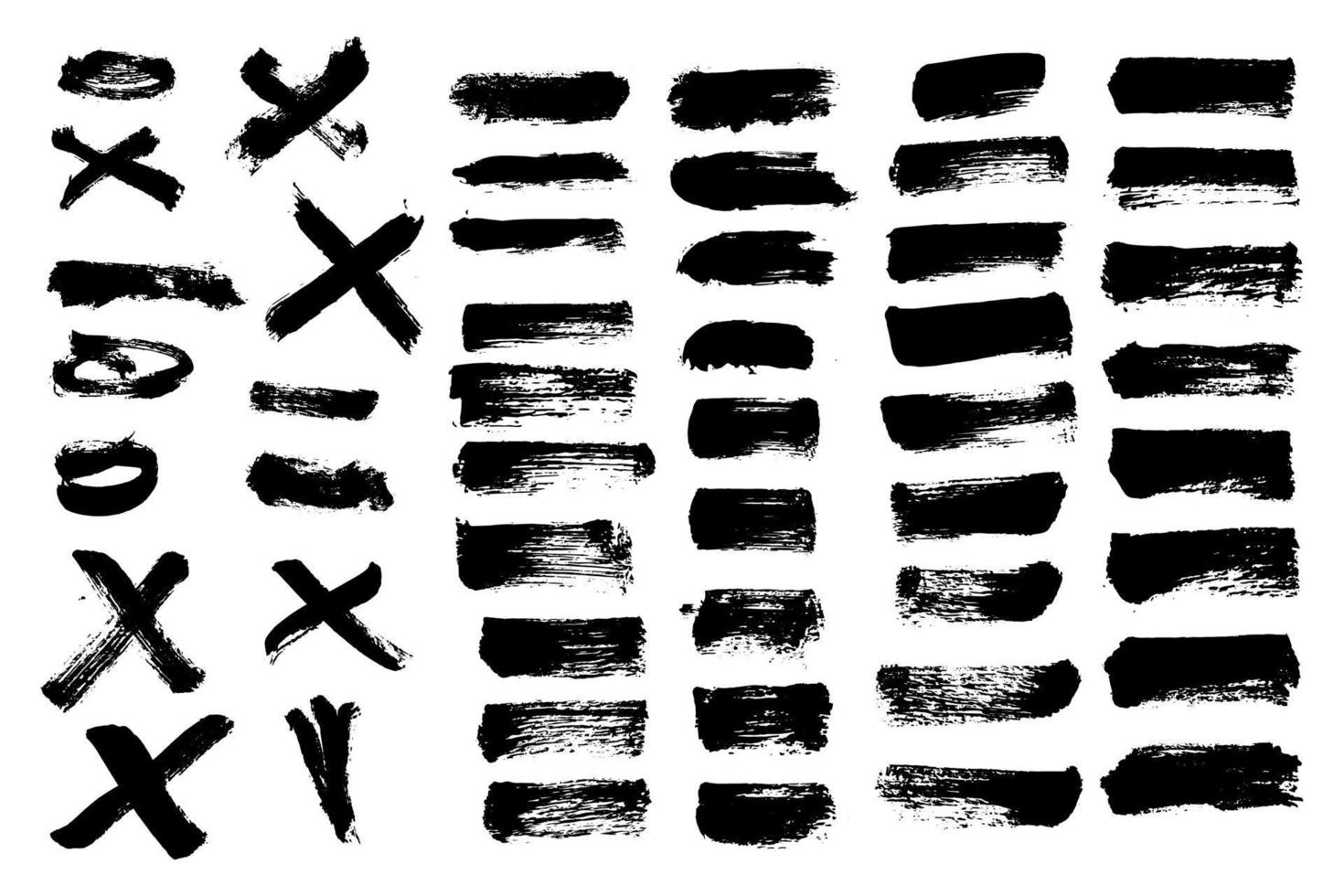 Vector grunge brush stroke set.Black paint texture.