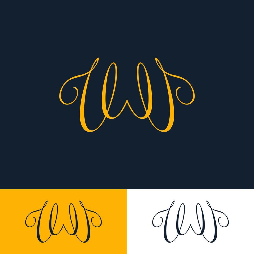 letter W shape logo template with abstract wings, logo with modern and futuristic style vector eps format