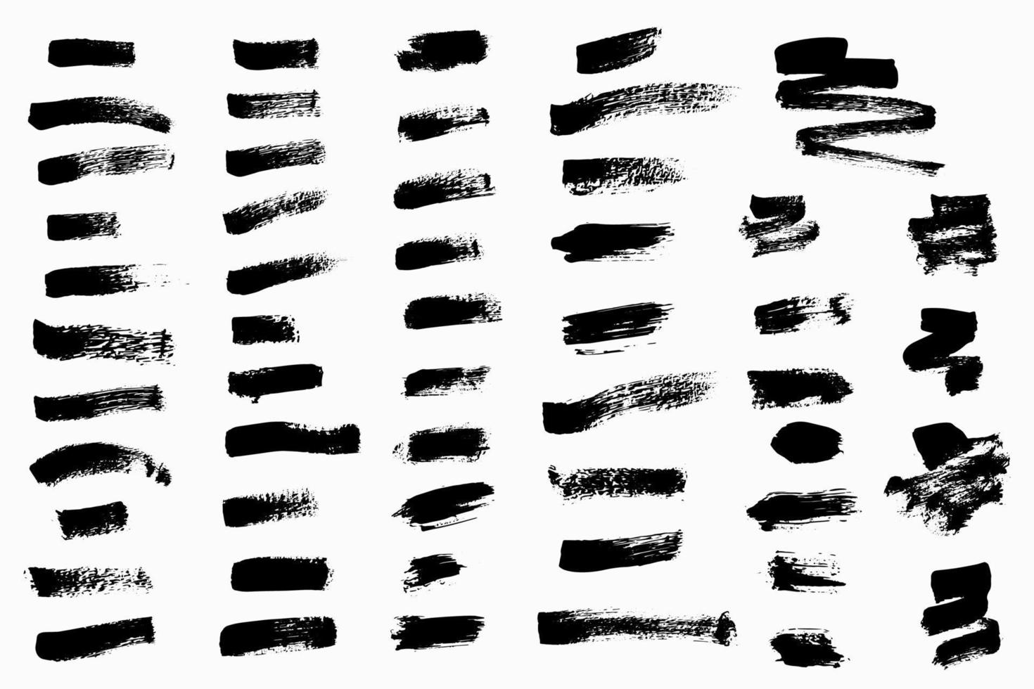 Vector collection brush stroke. Grunge texture brush on white background.