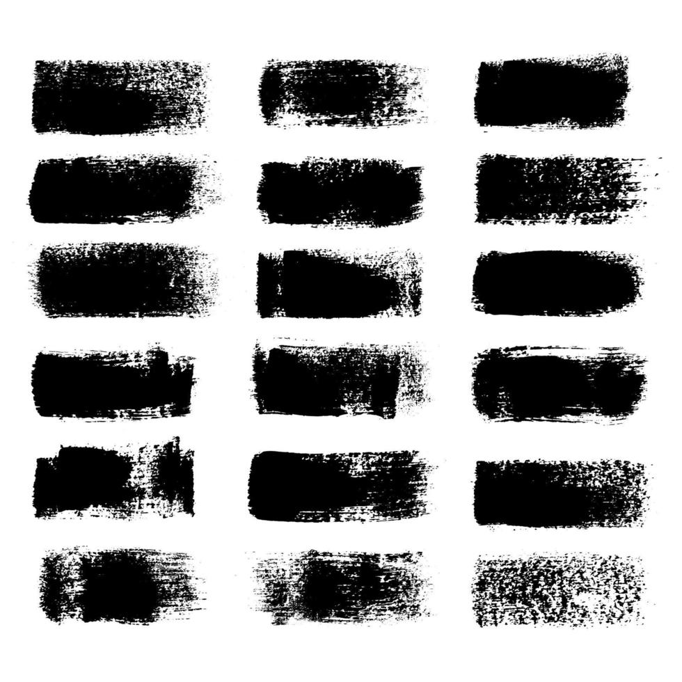 Vector  set of black ink texture brush,Grunge brush stroke collection.