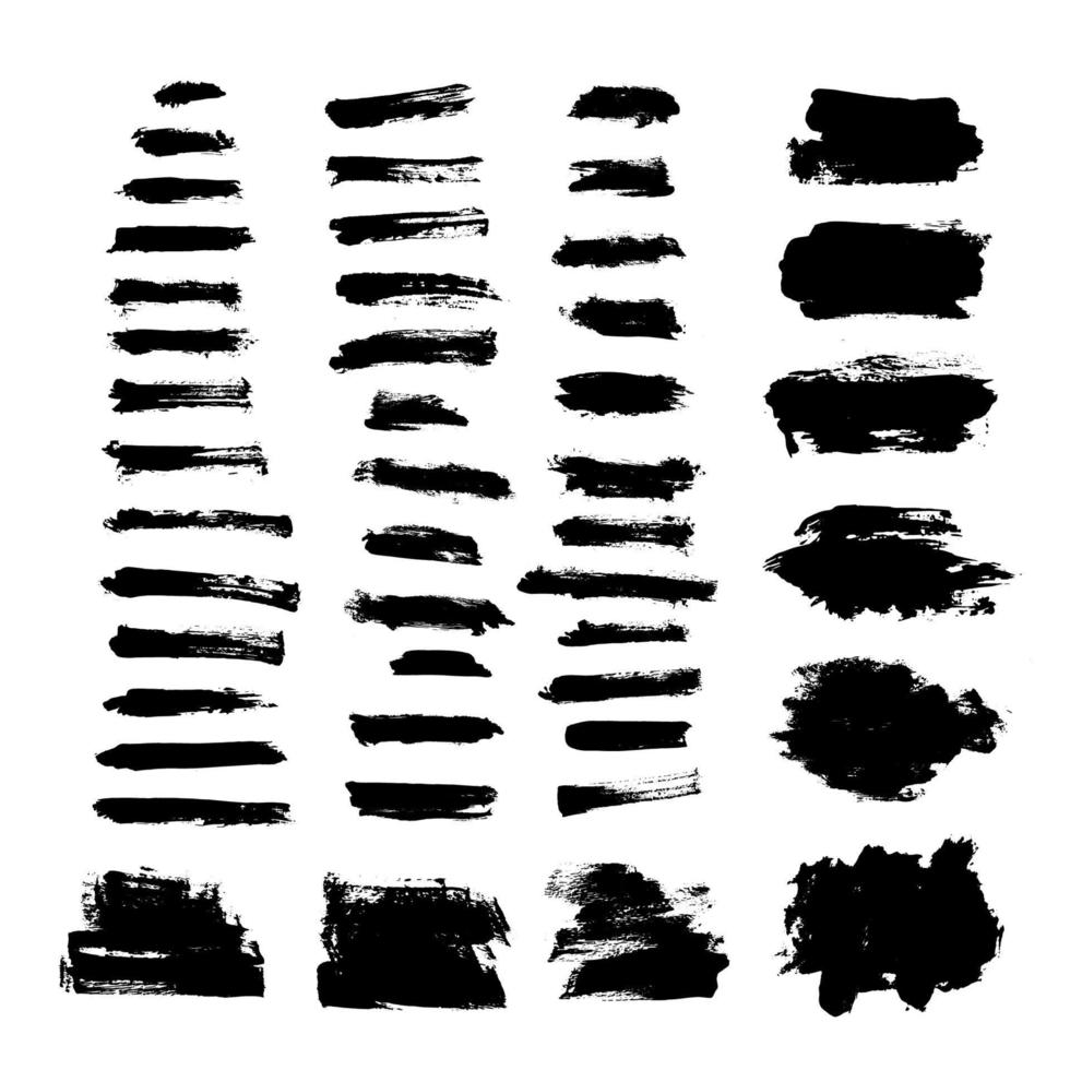 trazo de pincel de pintura negra vectorial.elemento de diseño grunge. cuadros de texto de trazo de pincel de tinta negra. vector