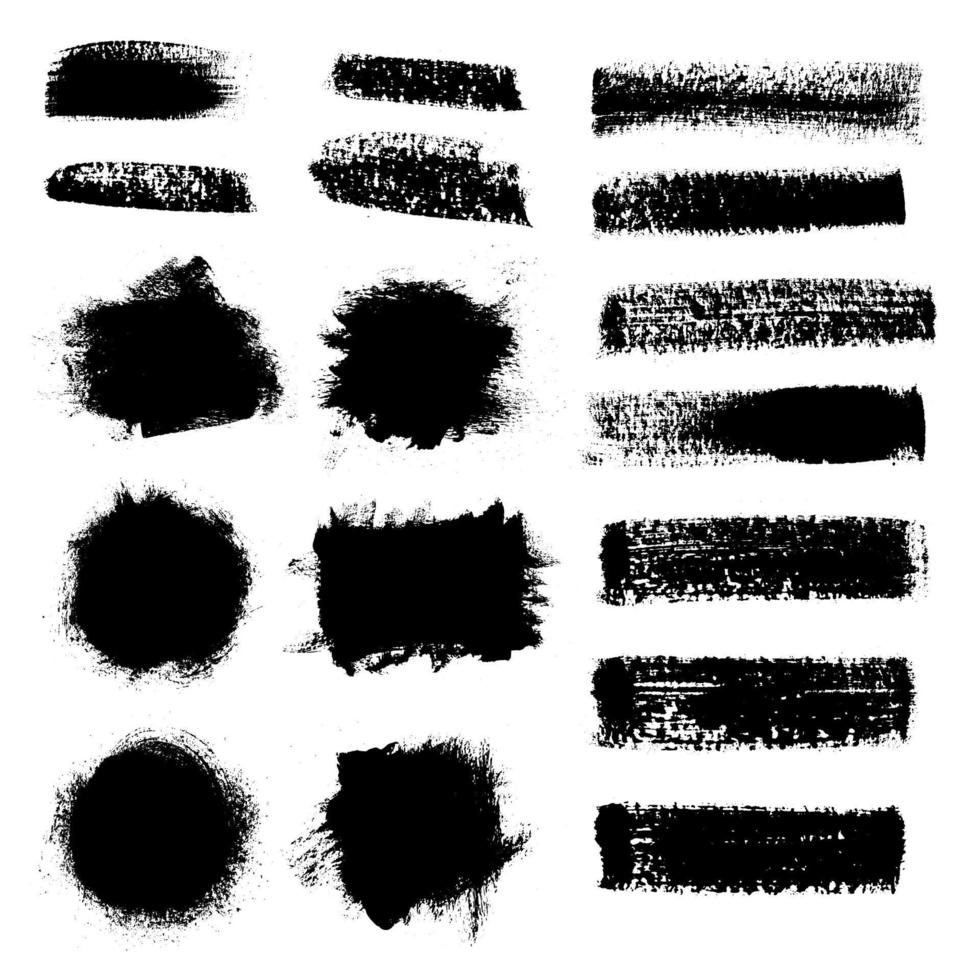 Vector set grunge brush stroke,black paint brush,grunge texture for banner.