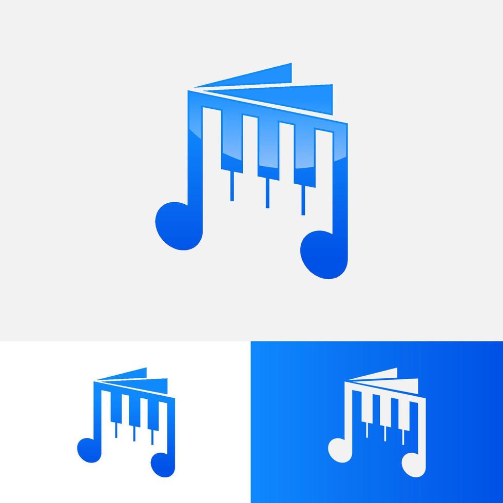 logotipo de la plantilla de música, logotipo con formato vectorial de estilo moderno y futurista vector