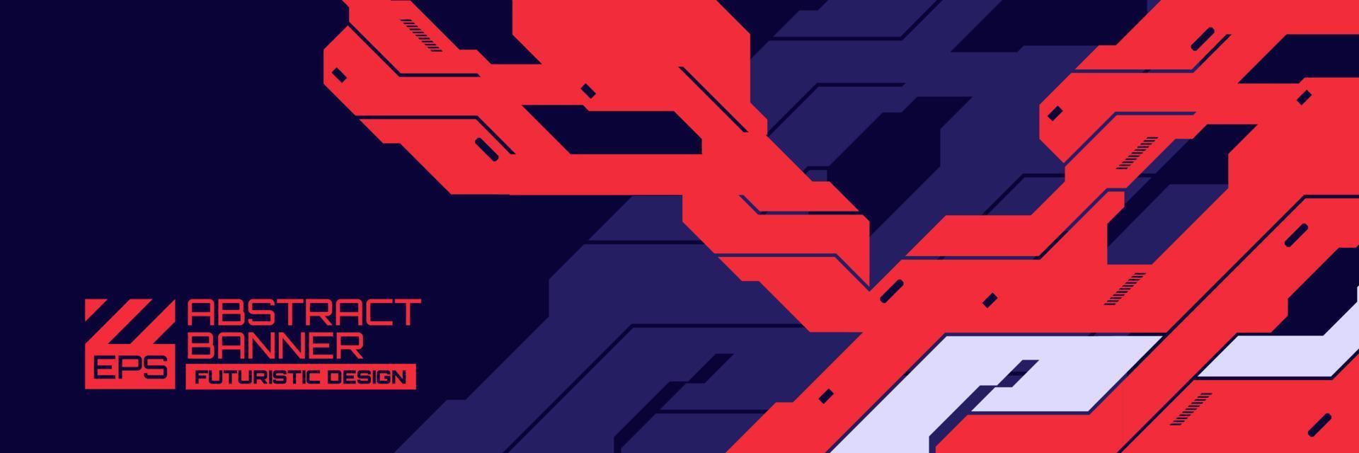 banner futurista abstracto, vector de fondo cyberpunk con adorno de formas hud, futurismo retro de tecnología moderna