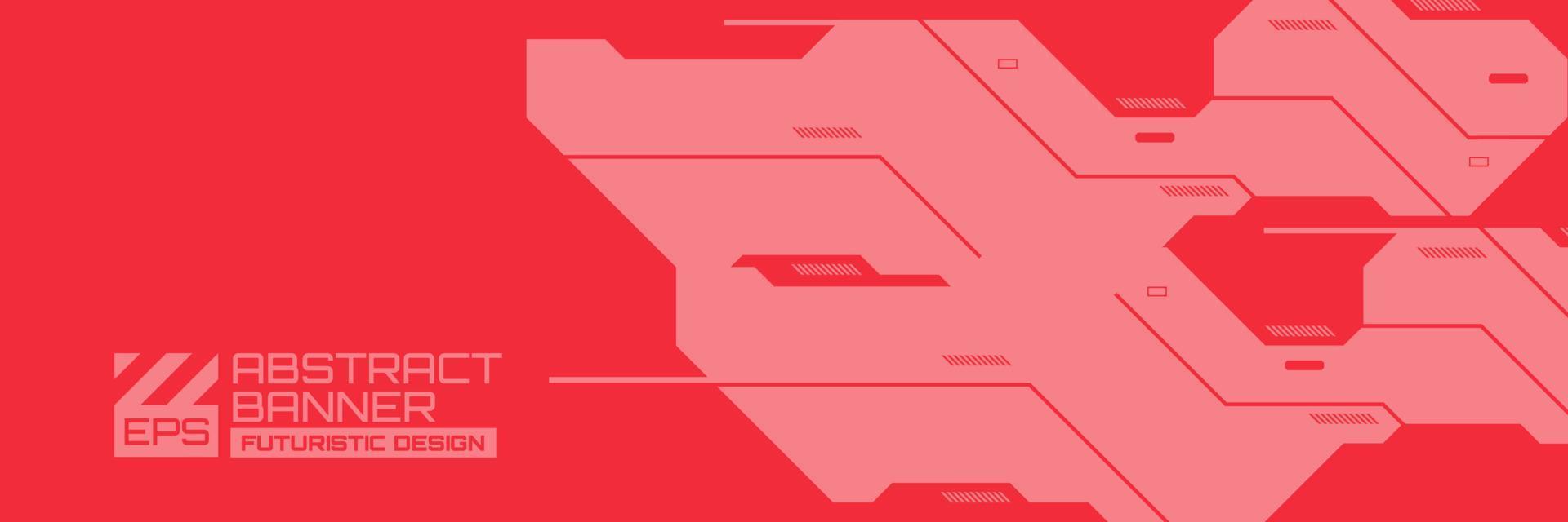 Abstract futuristic banner, cyberpunk background vector with HUD shapes ornament, modern technology retro futurism